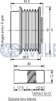 Ruville 541973 - Puleggia cinghia, Alternatore autozon.pro