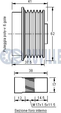 Ruville 541972 - Puleggia cinghia, Alternatore autozon.pro