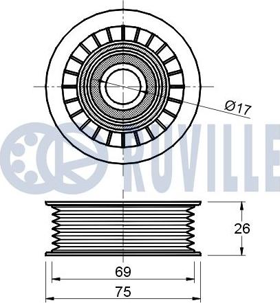 Ruville 541449 - Galoppino / Guidacinghia, Cinghia Poly-V autozon.pro