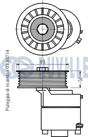 Ruville 541407 - Tendicinghia, Cinghia Poly-V autozon.pro