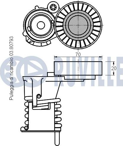 Ruville 541488 - Tendicinghia, Cinghia Poly-V autozon.pro