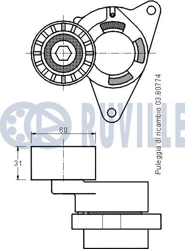 Ruville 541474 - Tendicinghia, Cinghia Poly-V autozon.pro