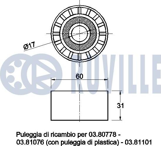 Ruville 541470 - Galoppino / Guidacinghia, Cinghia Poly-V autozon.pro