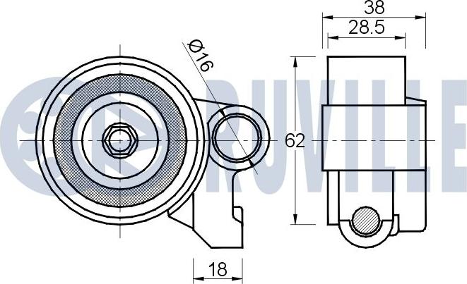 Ruville 541561 - Rullo tenditore, Cinghia dentata autozon.pro