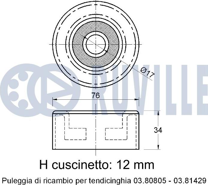 Ruville 541502 - Galoppino / Guidacinghia, Cinghia Poly-V autozon.pro