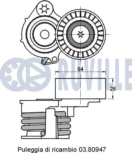 Ruville 541644 - Tendicinghia, Cinghia Poly-V autozon.pro