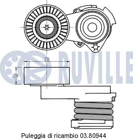 Ruville 541641 - Tendicinghia, Cinghia Poly-V autozon.pro