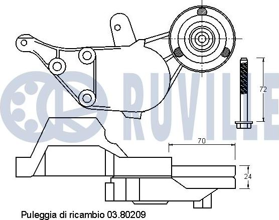 Ruville 541097 - Tendicinghia, Cinghia Poly-V autozon.pro