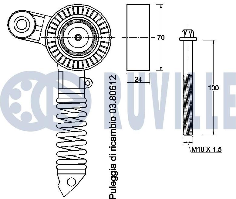 Ruville 541045 - Tendicinghia, Cinghia Poly-V autozon.pro