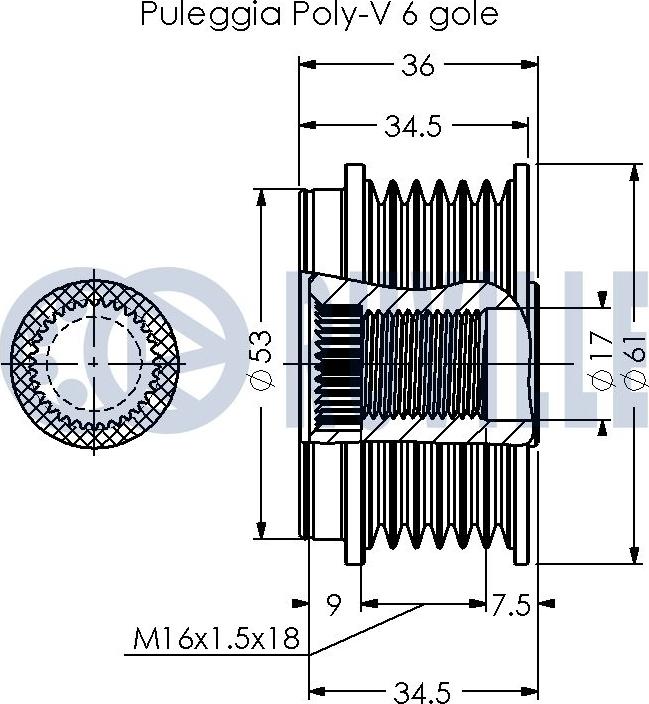 Ruville 541041 - Puleggia cinghia, Alternatore autozon.pro