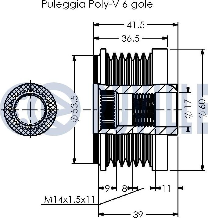 Ruville 541042 - Puleggia cinghia, Alternatore autozon.pro