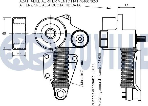 Ruville 541065 - Tendicinghia, Cinghia Poly-V autozon.pro