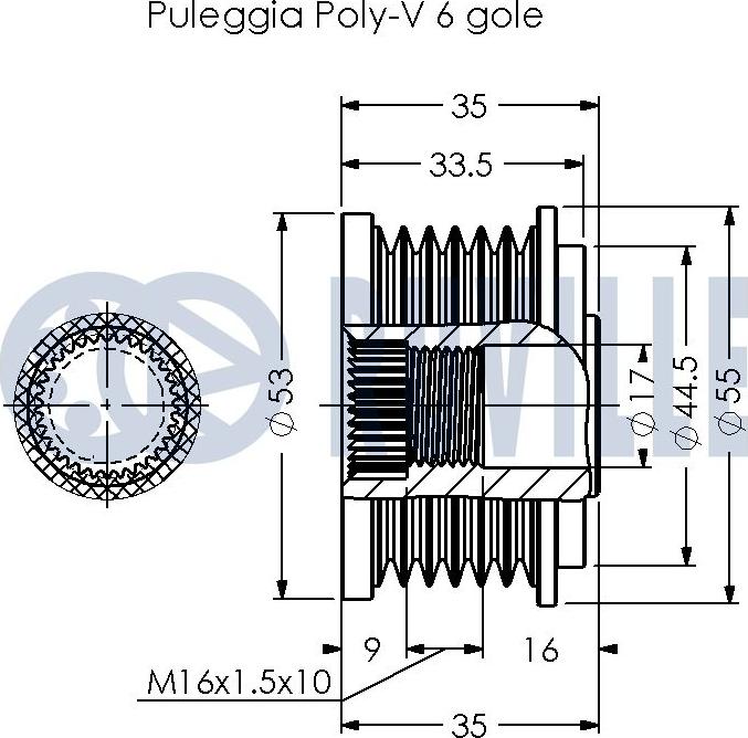 Ruville 541039 - Puleggia cinghia, Alternatore autozon.pro