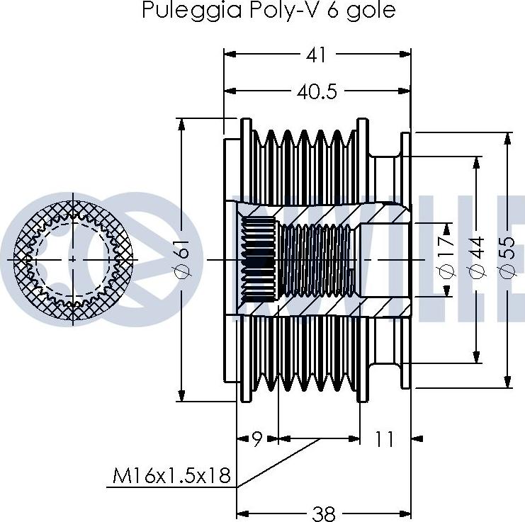 Ruville 541035 - Puleggia cinghia, Alternatore autozon.pro