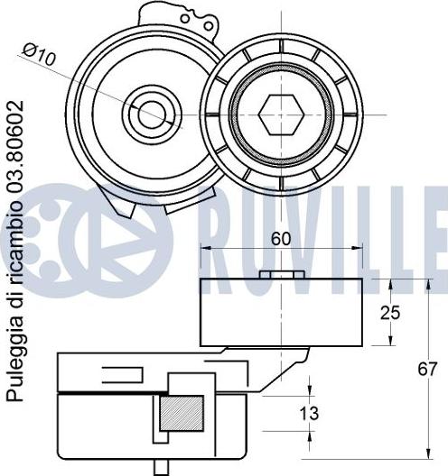 Ruville 541024 - Tendicinghia, Cinghia Poly-V autozon.pro