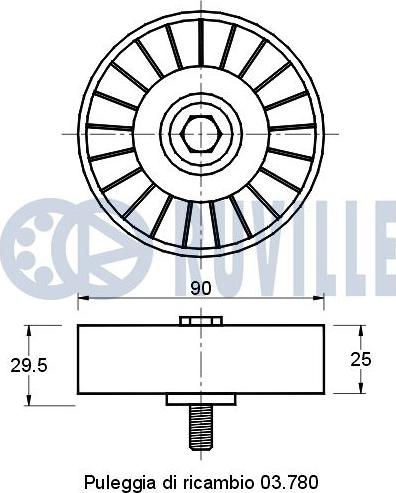 Ruville 541073 - Galoppino / Guidacinghia, Cinghia Poly-V autozon.pro