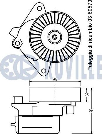 Ruville 541184 - Tendicinghia, Cinghia Poly-V autozon.pro