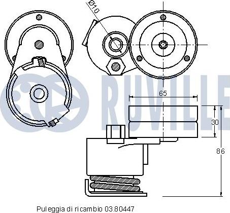 Ruville 541130 - Tendicinghia, Cinghia Poly-V autozon.pro