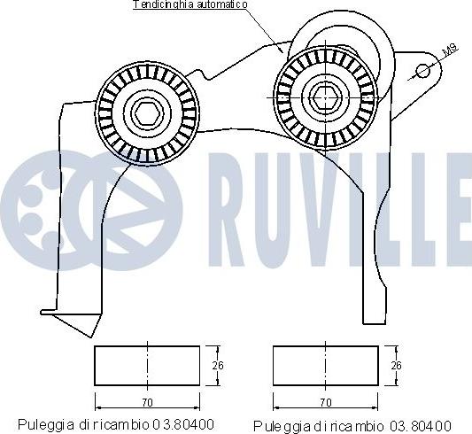 Ruville 541856 - Tendicinghia, Cinghia Poly-V autozon.pro