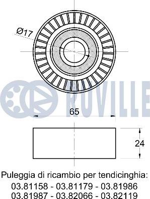 Ruville 541858 - Galoppino / Guidacinghia, Cinghia Poly-V autozon.pro