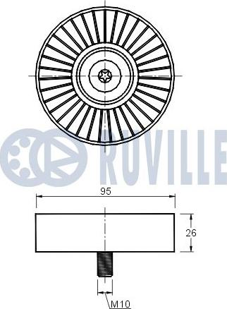 Ruville 541853 - Galoppino / Guidacinghia, Cinghia Poly-V autozon.pro