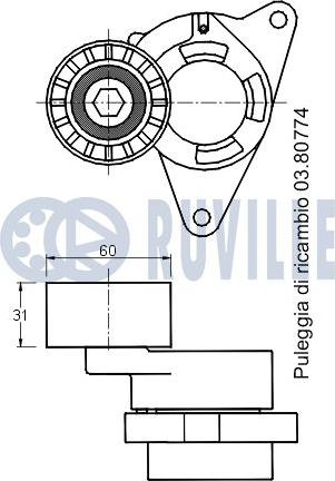 Ruville 541800 - Tendicinghia, Cinghia Poly-V autozon.pro