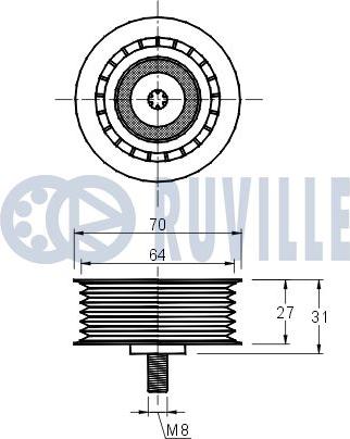 Ruville 541802 - Galoppino / Guidacinghia, Cinghia Poly-V autozon.pro