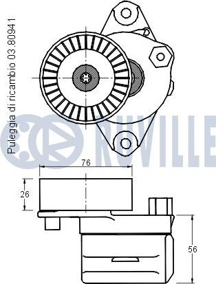 Ruville 541815 - Tendicinghia, Cinghia Poly-V autozon.pro