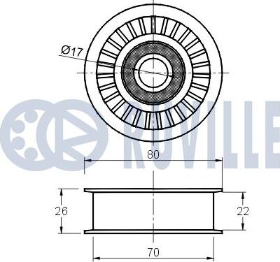 Ruville 541816 - Galoppino / Guidacinghia, Cinghia Poly-V autozon.pro