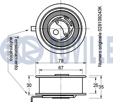 Ruville 541355 - Rullo tenditore, Cinghia dentata autozon.pro