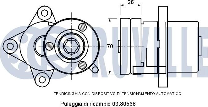 Ruville 541388 - Tendicinghia, Cinghia Poly-V autozon.pro