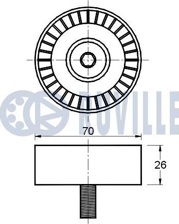 Ruville 541297 - Galoppino / Guidacinghia, Cinghia Poly-V autozon.pro