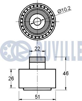 Ruville 541200 - Galoppino / Guidacinghia, Cinghia Poly-V autozon.pro