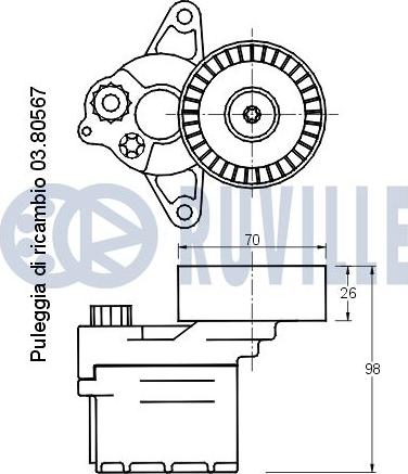 Ruville 541237 - Tendicinghia, Cinghia Poly-V autozon.pro