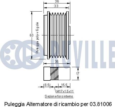 Ruville 541704 - Puleggia cinghia, Alternatore autozon.pro