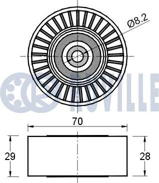 Ruville 541714 - Galoppino / Guidacinghia, Cinghia Poly-V autozon.pro