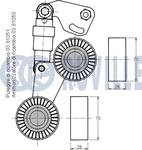 Ruville 541711 - Tendicinghia, Cinghia Poly-V autozon.pro