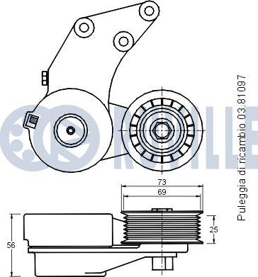 Ruville 541718 - Tendicinghia, Cinghia Poly-V autozon.pro