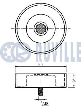 Ruville 541713 - Galoppino / Guidacinghia, Cinghia Poly-V autozon.pro