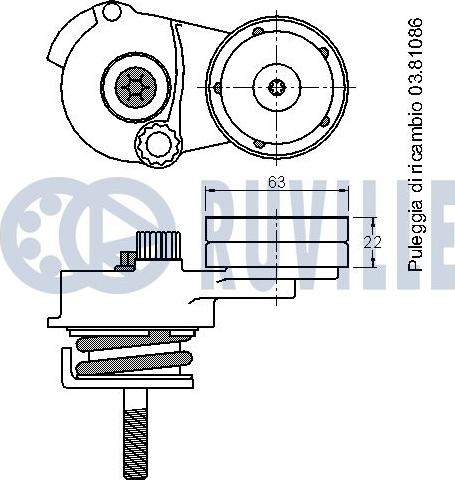 Ruville 541784 - Tendicinghia, Cinghia Poly-V autozon.pro