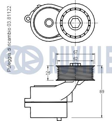 Ruville 541786 - Tendicinghia, Cinghia Poly-V autozon.pro