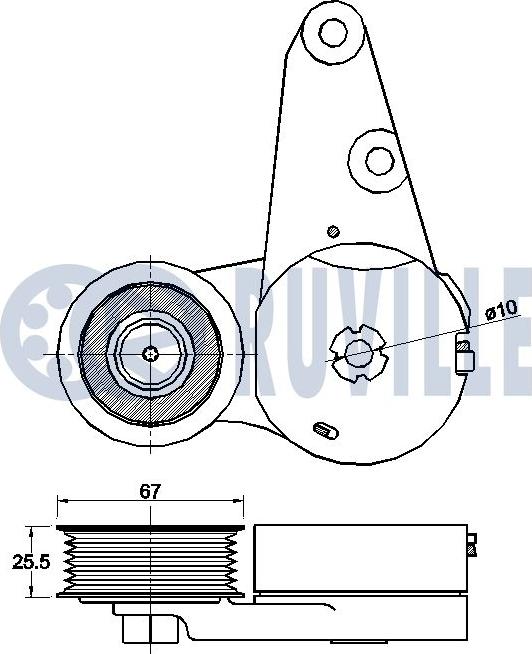 Ruville 542498 - Tendicinghia, Cinghia Poly-V autozon.pro