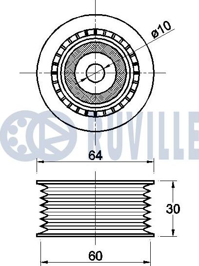 Ruville 542464 - Galoppino / Guidacinghia, Cinghia Poly-V autozon.pro