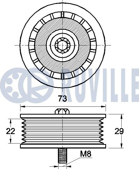 Ruville 542480 - Galoppino / Guidacinghia, Cinghia Poly-V autozon.pro