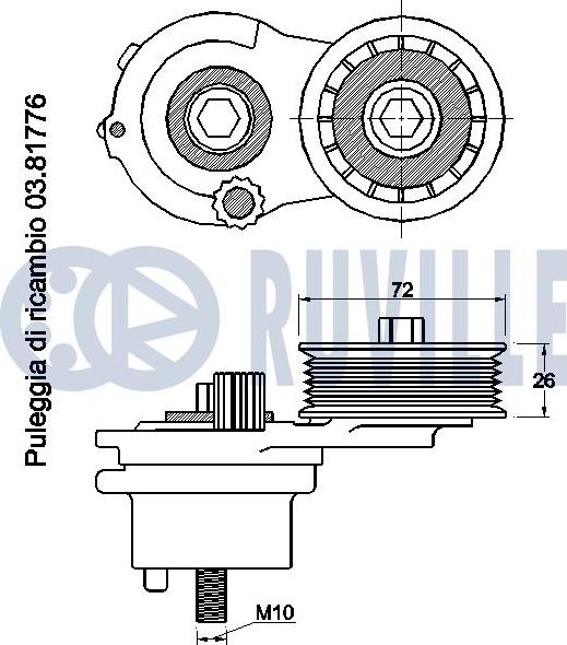 Ruville 542476 - Tendicinghia, Cinghia Poly-V autozon.pro