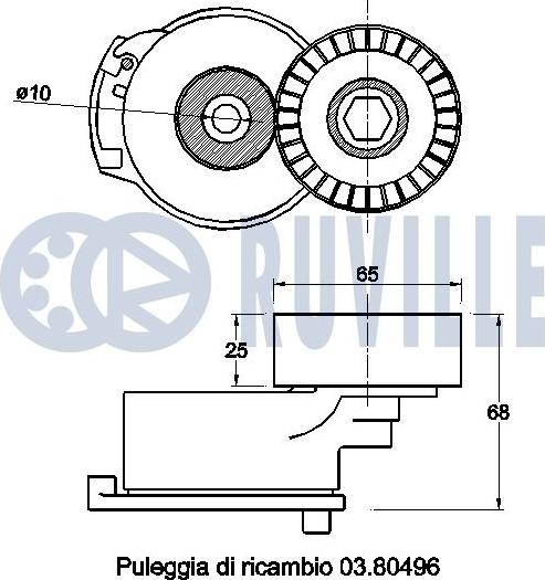 Ruville 542470 - Tendicinghia, Cinghia Poly-V autozon.pro