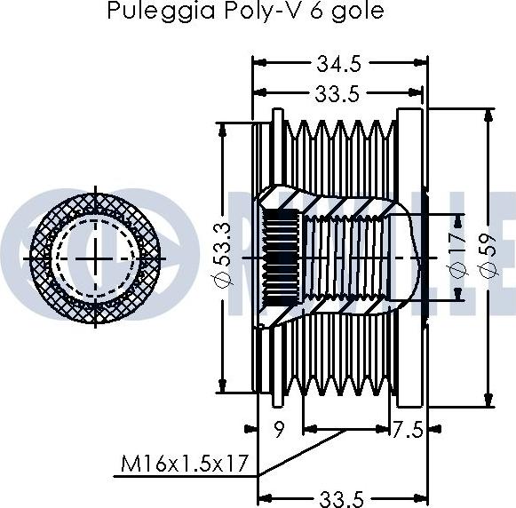 Ruville 542505 - Puleggia cinghia, Alternatore autozon.pro