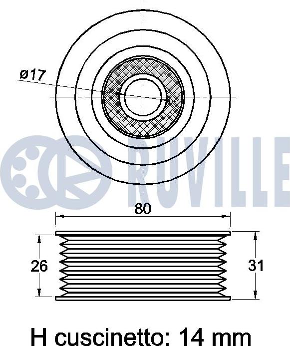 Ruville 542500 - Galoppino / Guidacinghia, Cinghia Poly-V autozon.pro