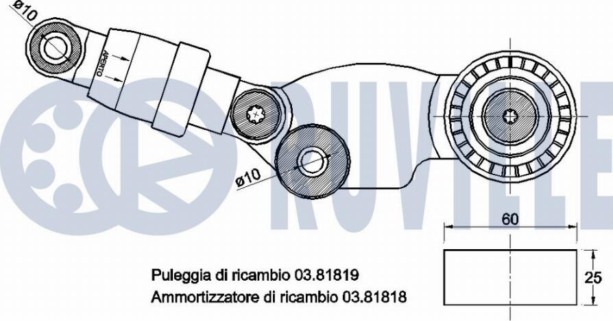 Ruville 542518 - Tendicinghia, Cinghia Poly-V autozon.pro