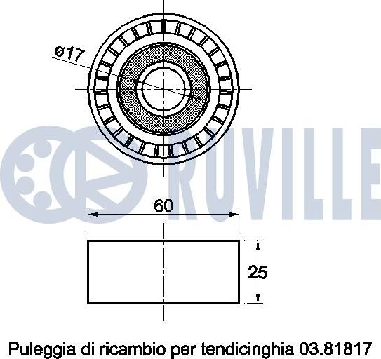 Ruville 542520 - Galoppino / Guidacinghia, Cinghia Poly-V autozon.pro